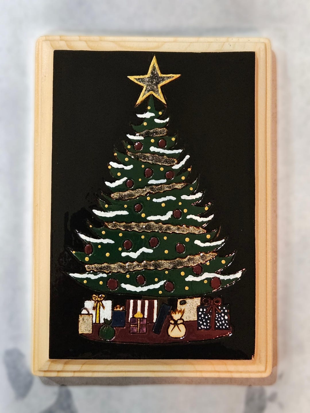 Handmade Christmas Tree Pyrography Wall Hanging - Etsy
