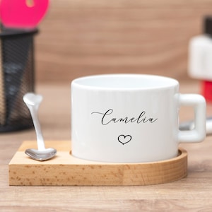 Cappuccino-Tasse mit Untertasse, Cappuccino-Tassen-Set, 5-Unzen-Cappuccino-Tassen-Set, weiße Cappuccino-Tasse mit Untertasse für Frauen / Männer / Jungen / Mädchen