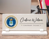 値下げ！1700s ビンテージUSN  OFFICER  DESK  PLATE U.S. Navy Wooden Desk Name Plates - Personalized w/rank