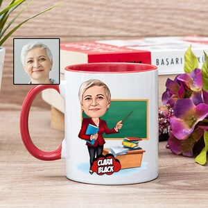 Female Professor Coffee Mug with Caricature from Photo, Personalized Female Professor Cartoon Mug for Women, Professor Appreciation Gifts