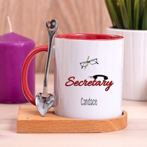 Custom Secretary Gift for Women, Personalized Secretary Mug, Christmas Gift for Secretary, Secretary Day Gift, Secretary Retirement Gift