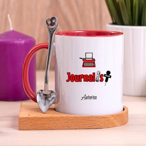 Custom Journalist Gift for Women / Men, Best Journalist Mug with Coaster, Journalist Graduation Gift, Christmas Gift for Journalism Students