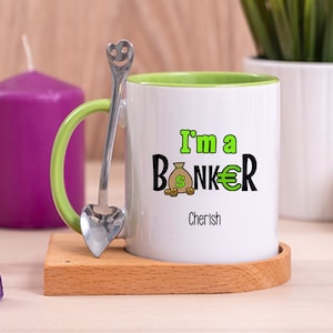 Custom Banker Gift for Women / Men, Personalized Banker Mug, Gift for Investment Bankers, Best Gift Idea for Bank Manager, Banker Christmas