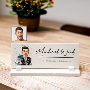 Financial Advisor Caricature Desk Sign, Funny Financial Advisor Gifts for Men, Financial Advisor Desk Nameplate Financial Advisor Office