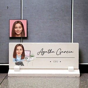 Cfo Desk Name Sign for Women, Female Chief Financial Officer Desk Name Plate, New Cfo Gift, Cfo Desk Name Plaque, Cfo Caricature Gift