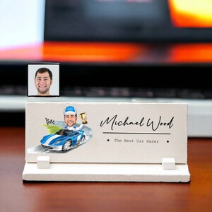 Car Racer Caricature Desk Sign, Funny Car Racing Gifts for Men, Auto ...