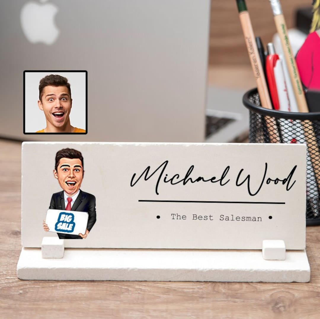 Salesman Desk Name Plate, Funny Salesman Name Sign, Custom Salesman