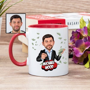 Male CFO Coffee Mug with Caricature from Photo, Funny CFO Gift for Men with Cartoon, Chief Financial Officer Gift for Men, New CFO Gift Idea