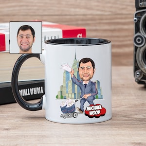Postbeambte Cartoon Mok, Grappige Postbeambte Geschenken voor mannen, Postbode Papa, Postbeambte Verjaardag, Postbeambte Theekopje