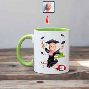 Muslim Graduation Gift for Her, Personalized Islamic Graduation Mug, Hijab, Daughter Graduation gift, Class of 2022, Best Friend Graduation