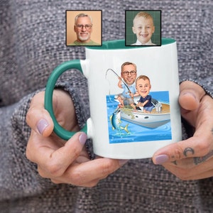 Tazza da caffè del nonno pescatore, tazza del nonno pescatore, pesca del nonno e nipote, divertente regalo di pesca per il nonno del nipote, nonno pescatore