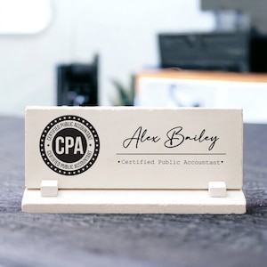 Cpa Desk Name Sign, Certified Public Accountant Desk Name Plate with , New Cpa Gift for Men, New Cpa Gift for Women, Passing Cpa Exam Gift