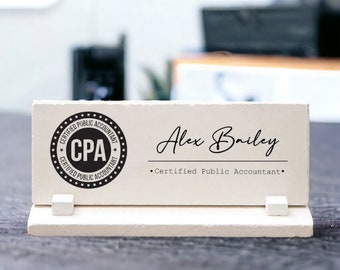 Cpa Desk Name Sign, Certified Public Accountant Desk Name Plate with , New Cpa Gift for Men, New Cpa Gift for Women, Passing Cpa Exam Gift