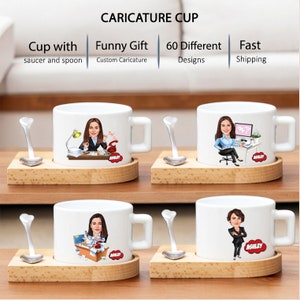 Taza de dibujos animados personalizada de foto, taza divertida para mujeres, taza de café de caricatura, regalo divertido para ella - mamá - hermana - novia - abuela, taza de té