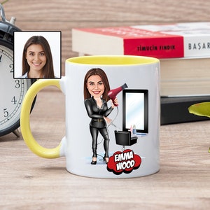 Friseur Becher mit Cartoon, lustiges Friseur Geschenk für Frauen, Friseur Abschlussgeschenk, Friseur Tasse, einzigartiges Geschenk für Salonbesitzer