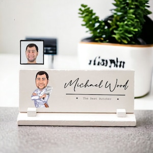 Butcher Name Plate for Desk, Butcher Gifts for Men, Butcher Gift Ideas, Butcher Desk Plaque, Butcher Desk Sign, Butcher Decor, Butcher Dad