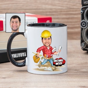 Laborer Cartoon Mug, Funny Laborer Gifts for Men, Laborer Dad, Laborer Birthday, Laborer Tea Cup, Laborer Caricature Mug, Laborer Retirement