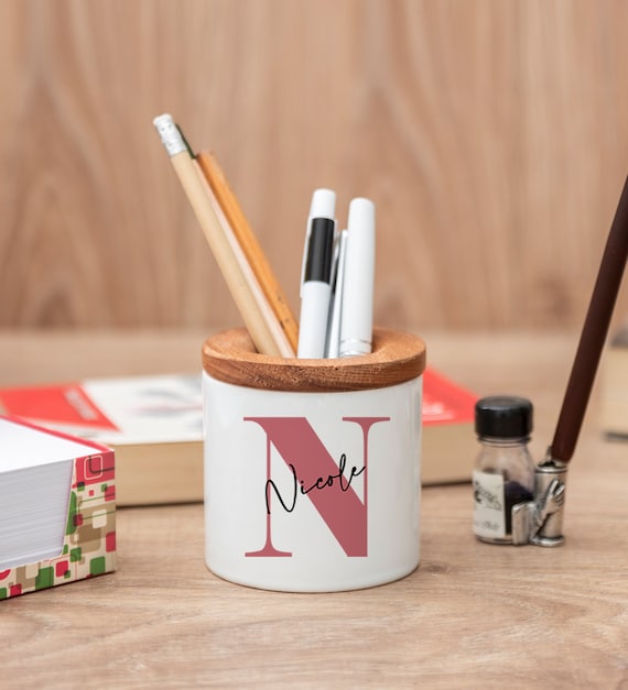 Pen Holder for Desk Cute - Ceramic Pencil Holder for Cool Work Desk  Accessories, Cute Office Supplies Gifts for Women and Men, Pen Pencil Cup  Decorations for Office Desk Decor 