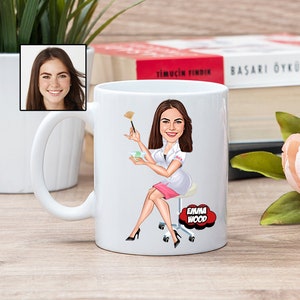 Makeup Artist Cartoon Coffee Mug, Funny Makeup Artist Gift, Wedding Makeup Artist Gift,  Makeup Lover Cup, Makeup Saloon Gift