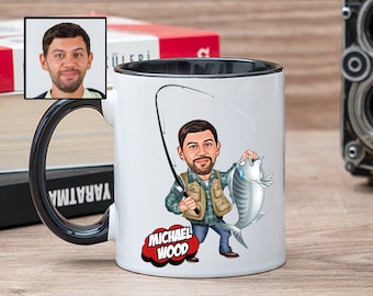 Personalised Fishing Insulated Travel Mug. Coffee Cup. Anglers