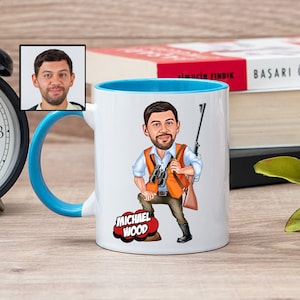 Custom Hunter Mug for Men with Cartoon, Hunter Dad Mug, Hunter Dad Gift, Hunter Fathers Day, Deer Hunter Gift for Men, Hunting Lover Gift