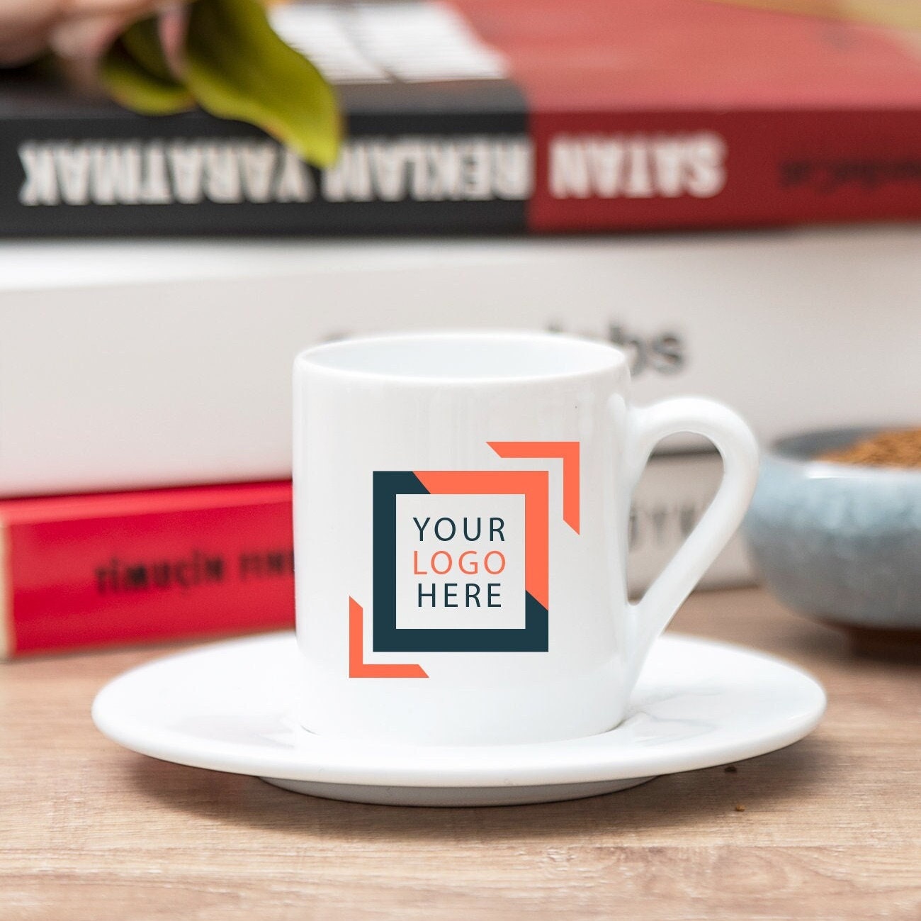 Espresso Cup With Logo Company Logo Espresso Cup Set Company Etsy