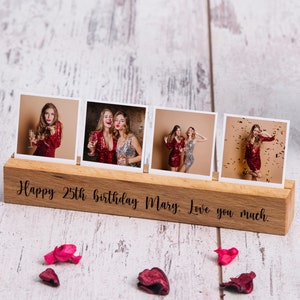 25th Birthday Gift for Her / Him, Twenty fifth Birthday Gift Engraved Wooden Photo Display Frame, 25th Birthday Girl / Son / Boy