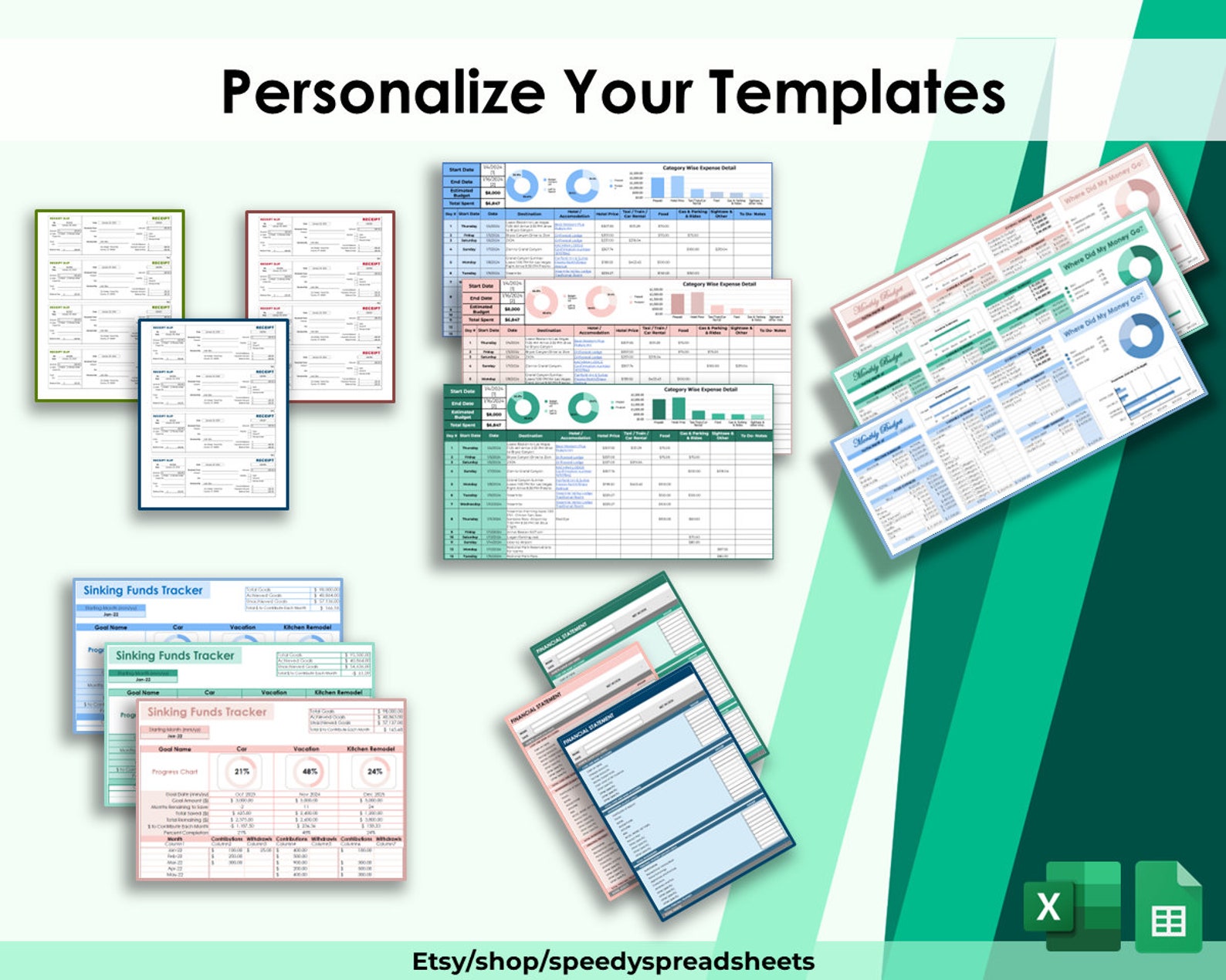 Custom Excel & Google Sheets Templates| Automatic Templates | Easy ...