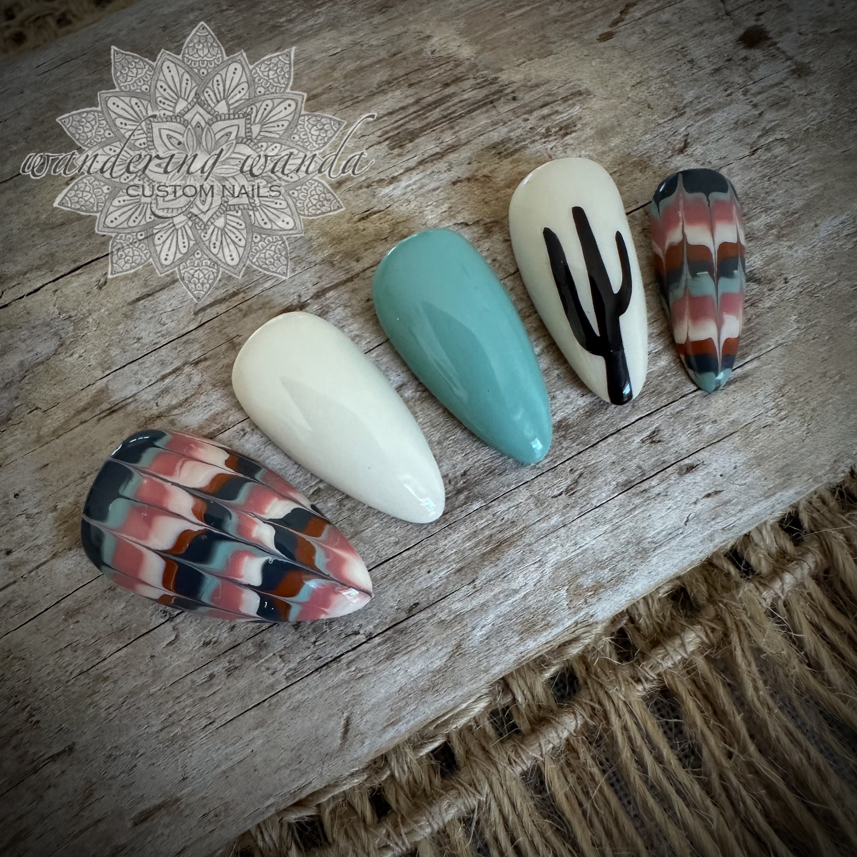Desert Cactus - 10pc | Western | Boho | Country | Press on Nails - Etsy