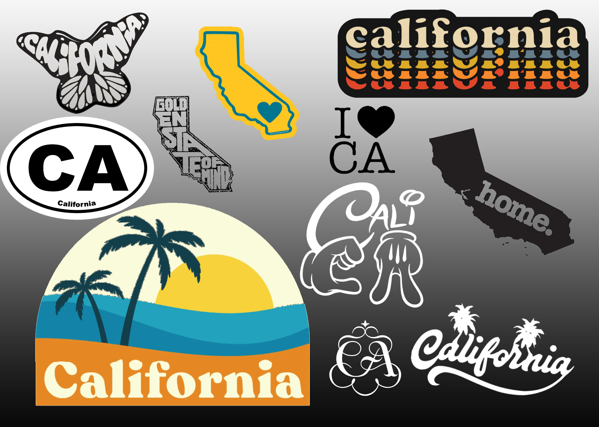 California Love Vector Images 15 SVG Files Instant Download Bundle 