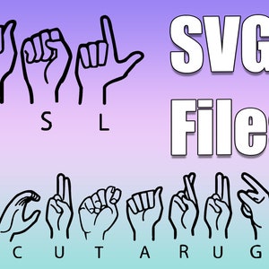 ASL Letter Symbols SVG Collection (36 Files) - Instant Digital Download