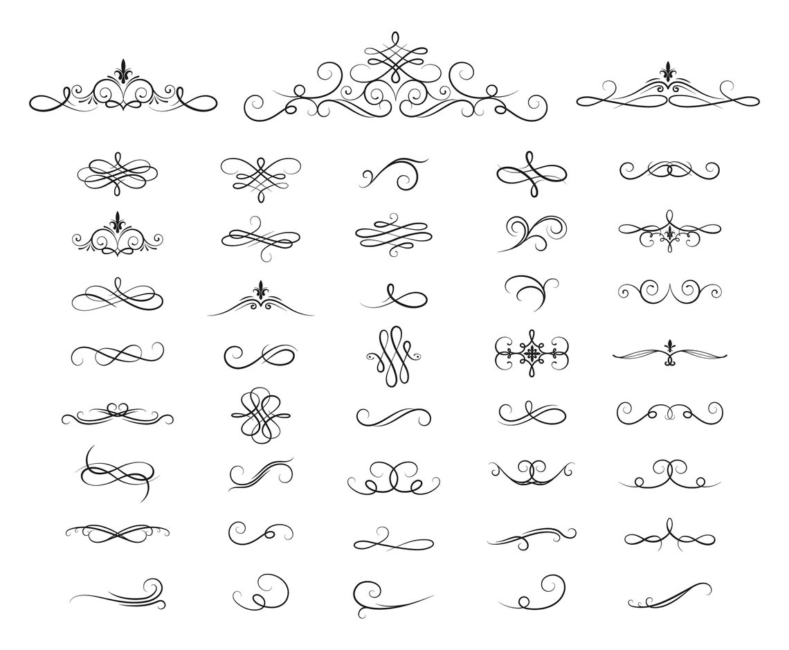 Swirl SVG. Ornate Frames Dividers Svg. Swirl Borders Svg. Etsy
