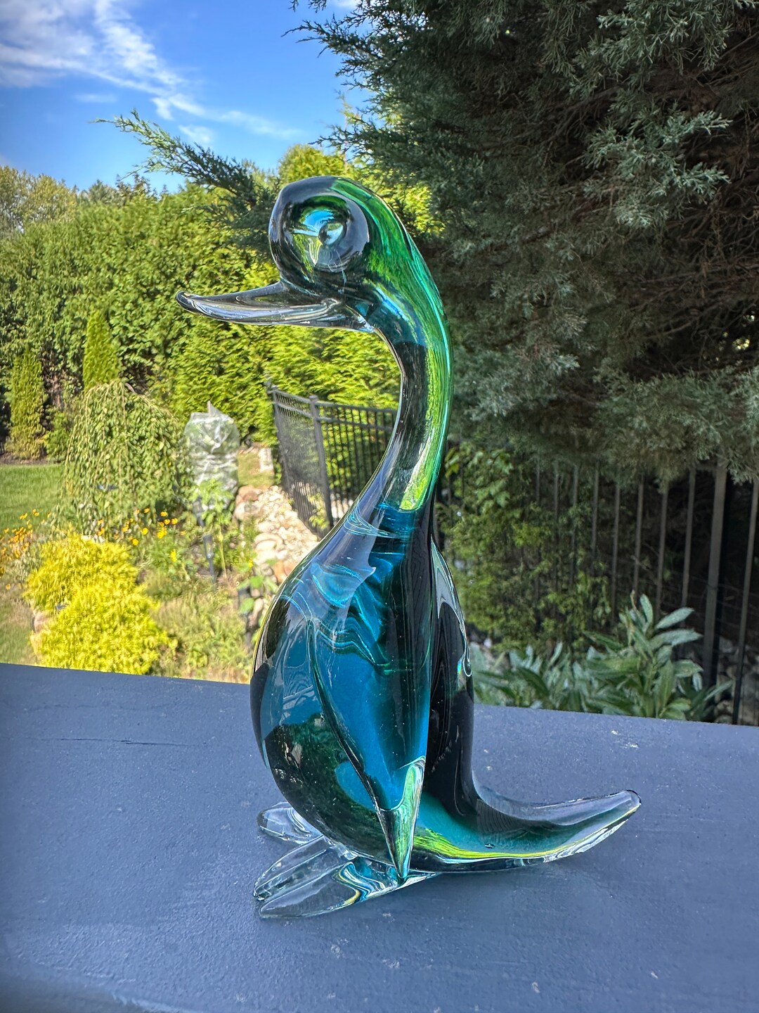 Alfredo Barbini Murano Glass Duck Etsy