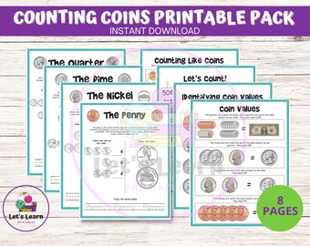 coins worksheets etsy
