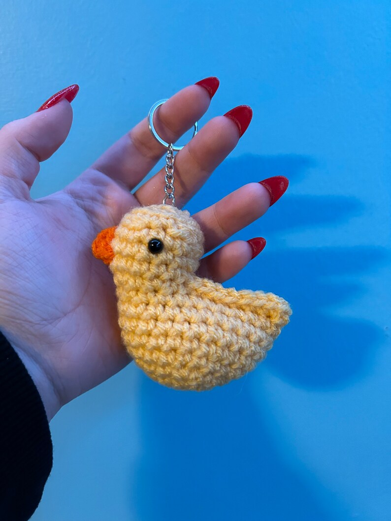 Handmade Crochet Amigurumi Duck Keychain Plush/ducky Plushie Etsy