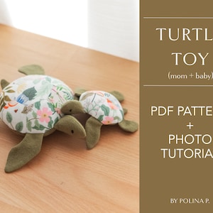 Turtle Toy & Zipper Pouch / PDF Pattern and Sewing Tutorial