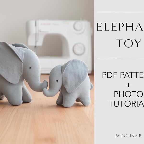 Elefant Spielzeug / PDF Schnittmuster und Nähanleitung