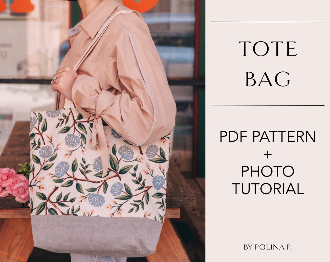 Tote Bag With Interior Pocket / PDF Sewing Pattern - Etsy
