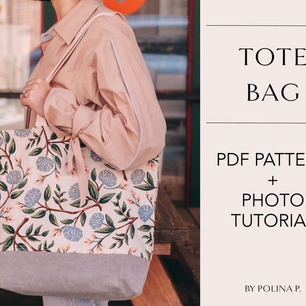 Tote Bag with Interior Pocket / PDF Sewing Pattern