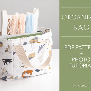 Organizer Bag with 6 Interior and 2 Exterior pockets / PDF Sewing Pattern