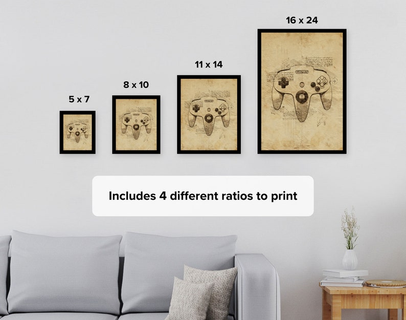 Video Game Art | Vintage Gallery Wall Art | Game Room Poster | Da Vinci ...