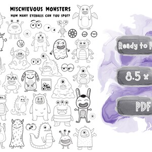 Monster Coloring Page, Monster Printable, Monster Activity Printable ...
