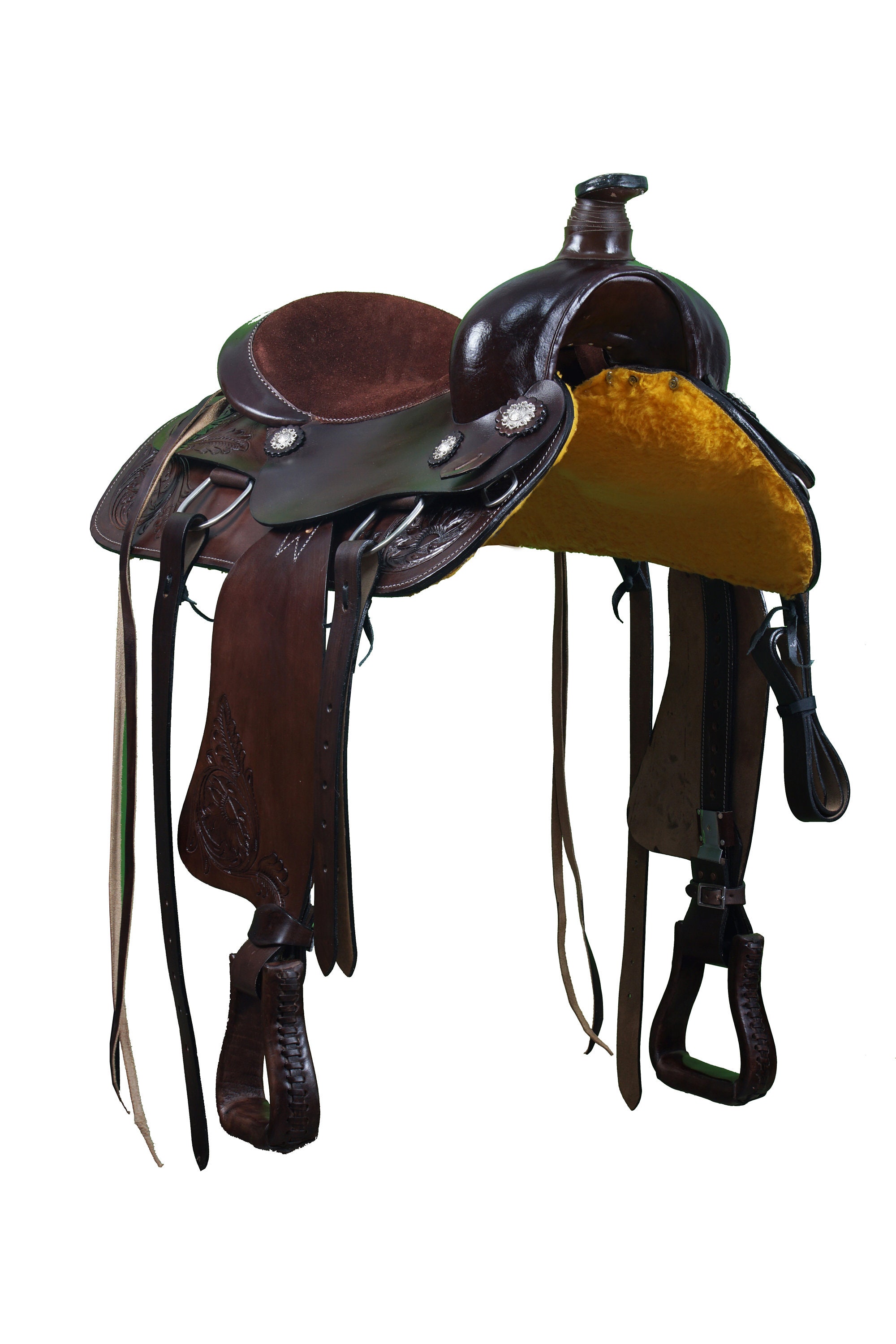 Selle Western Ranch Roping ASHMIRA - Cuir, Tailles 12 à 18 Pouces - Neuve