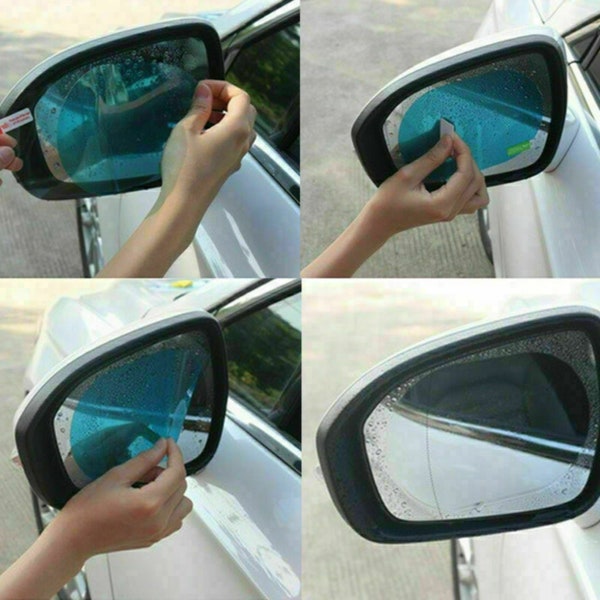 2PCS Car Rearview Mirror Rainproof Sticker Anti-fog Protective Film Rain Shield