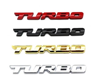 2pcs 3D Metal Chrome Turbo T Car Trunk Fender Emblem Badge Decal Sticker Sport E - Foto 4