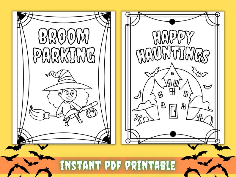 Halloween Coloring Pages Kids Printable Activity Page Fall - Etsy