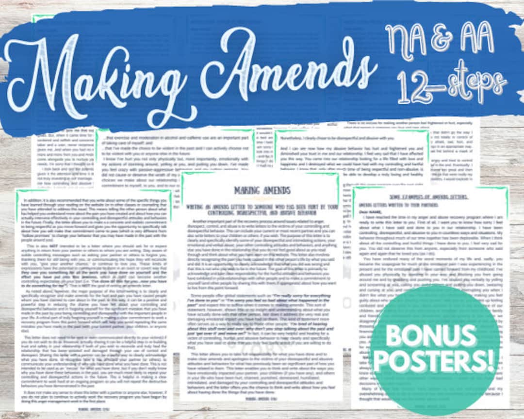 Making amends letter apology letter templates addiction recovery