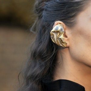 Sereth- unique gold ear cuff, statement single earring, contemporary jewellery