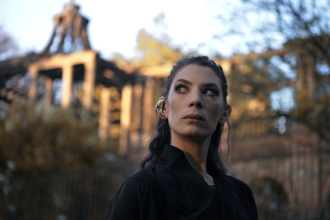 Sereth Unique Gold Ear Cuff, Statement Single Earring, Contemporary