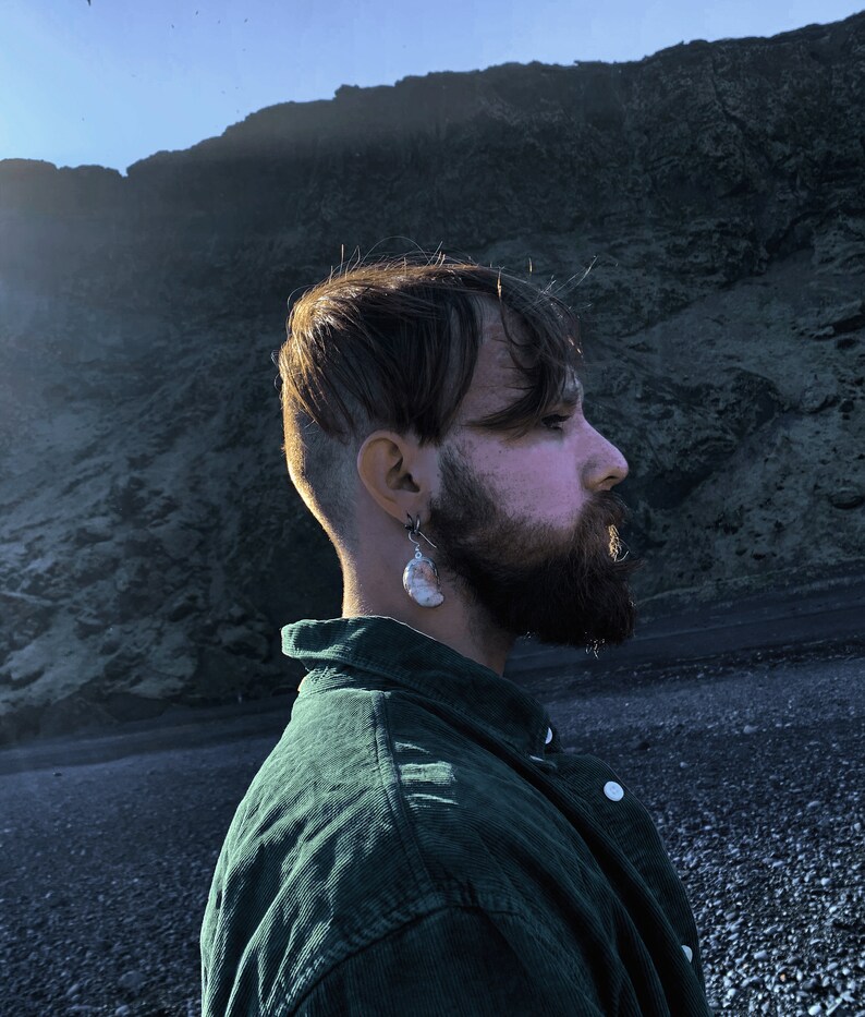 Eynar Asymmetric Shell Drop Earrings, Sterling Silver Statement